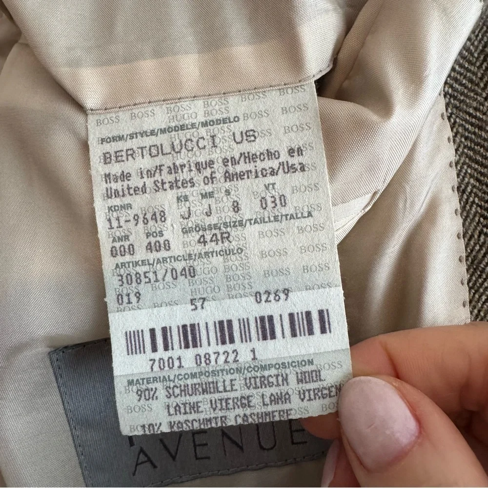 Hugo Boss for Saks Fifth Avenue Bertolucci cashmere wool sports coat blazer 44R